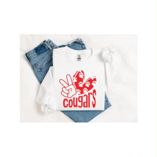 HAHS - Peace Love Cougars Sweatshirt