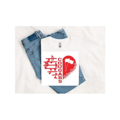HAHS Marching Band - Heart Color Guard T Shirt