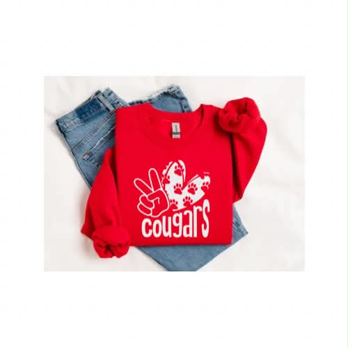HAHS - Peace Love Cougars Sweatshirt