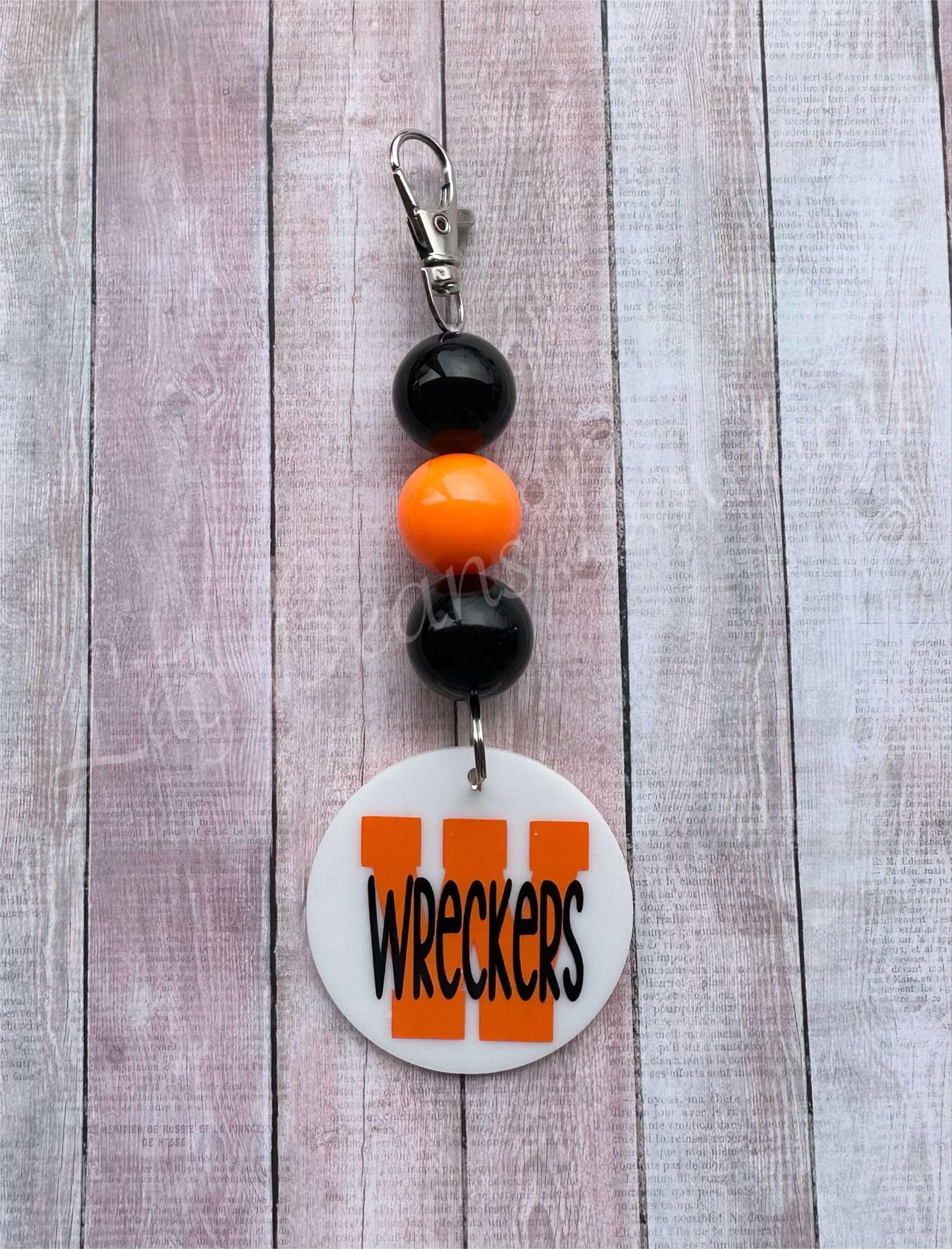 Weatherly Wreckers Beaded Bag Charm